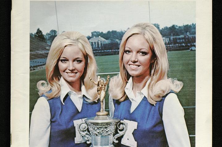 Before they achieved prominence through modeling and television appearances, the Barnstable twins were UK cheerleaders. Photo courtesy of ExploreUK.