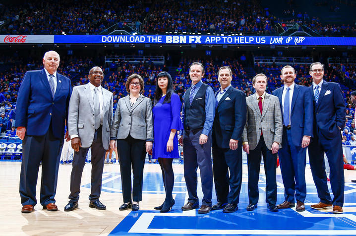 photo of Great Teachers on floor at Rupp 