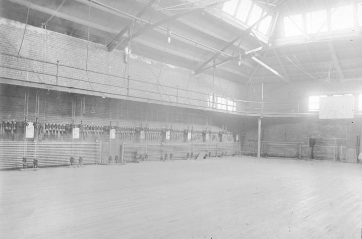 Old gymnasium in Barker Hall, circa 1901