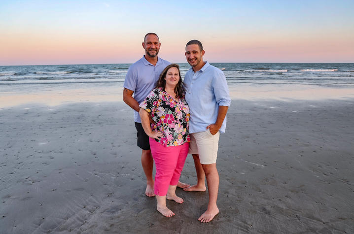 Schmidt says he wouldn't have made it to the World Championship without his family's support. L-R: Chris Schmidt, Rebecca Schmidt, Cole Schmidt. Photo provided by Chris Schmidt.