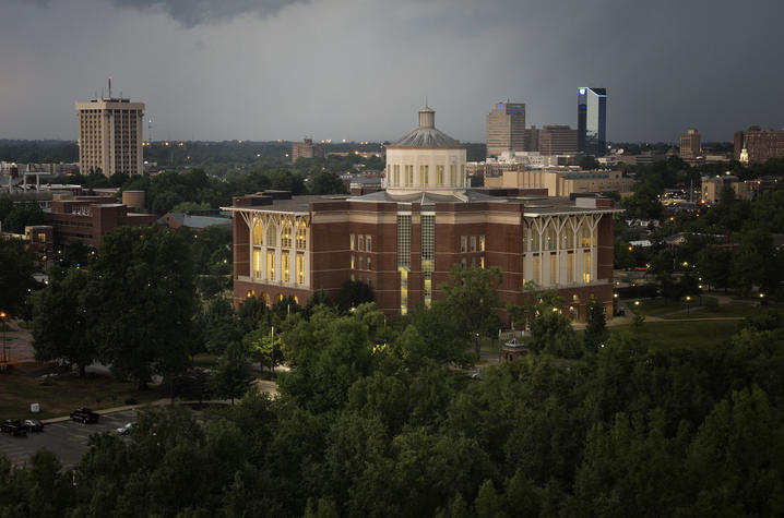 photo of Young Library with Lexington in background