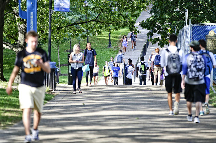 photo of UK students walking