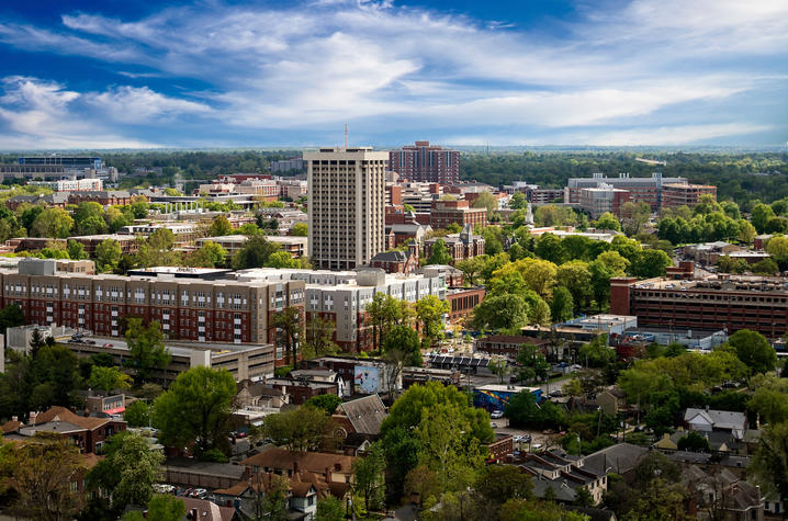 UK campus overhead shot