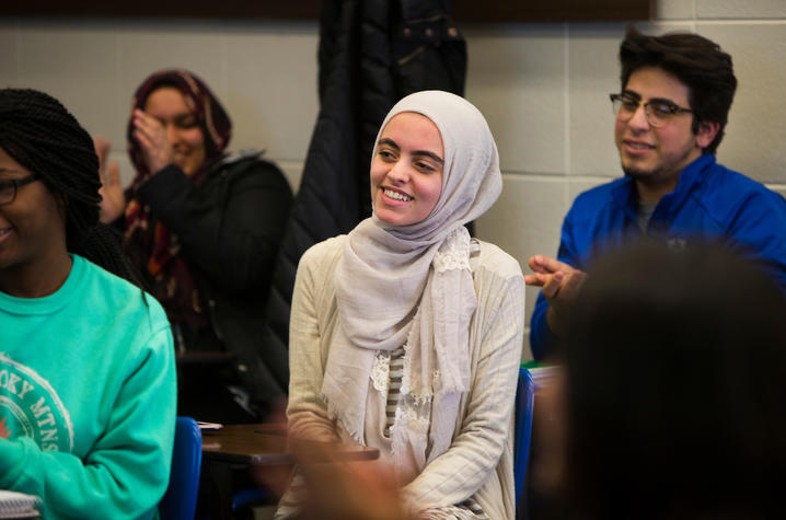 photo of Hadeel Abdallah seated in class