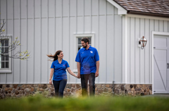 This is a photo of UK alumnus Jacob Tamme, with his wife Allison Tamme.