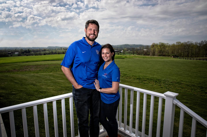 This is a photo of Jacob Tamme, and his wife, Allison.