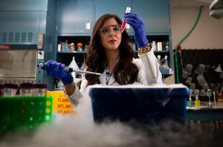 Women working in a lab. 