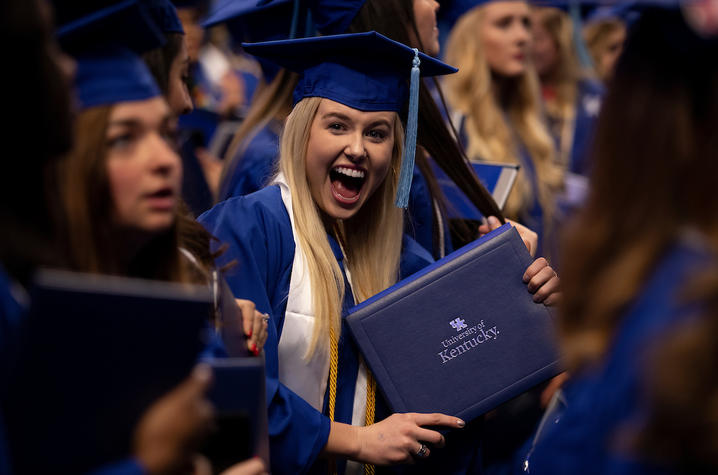 photo of student at Commencement