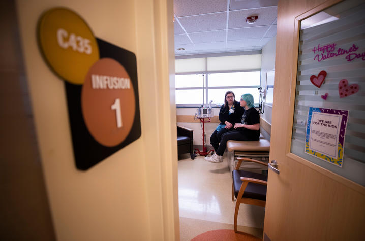 Bethany and Dr. Sorge in clinic exam room