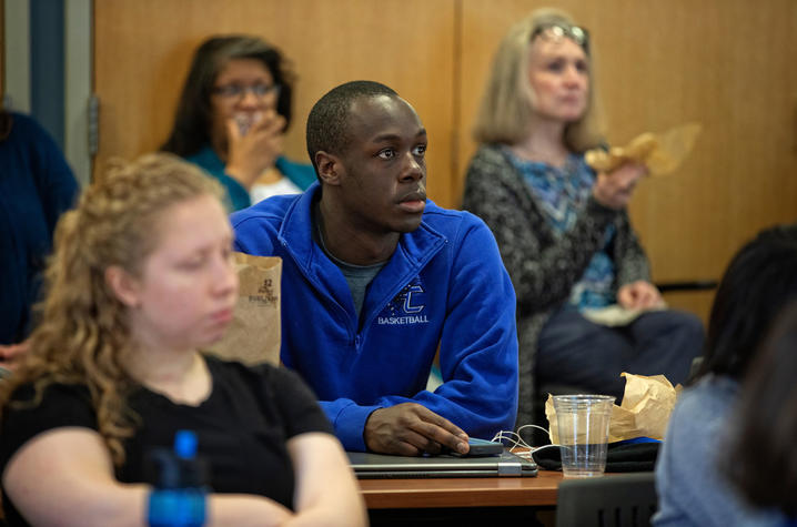 This is a photo of students attending a College of Public Health event focusing on substance use recovery