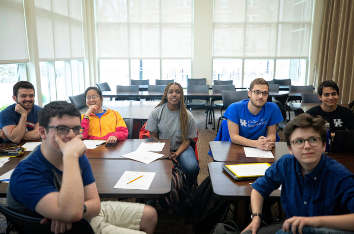 This is a photo from a classroom in the Lewis Honors College at the University of Kentucky.