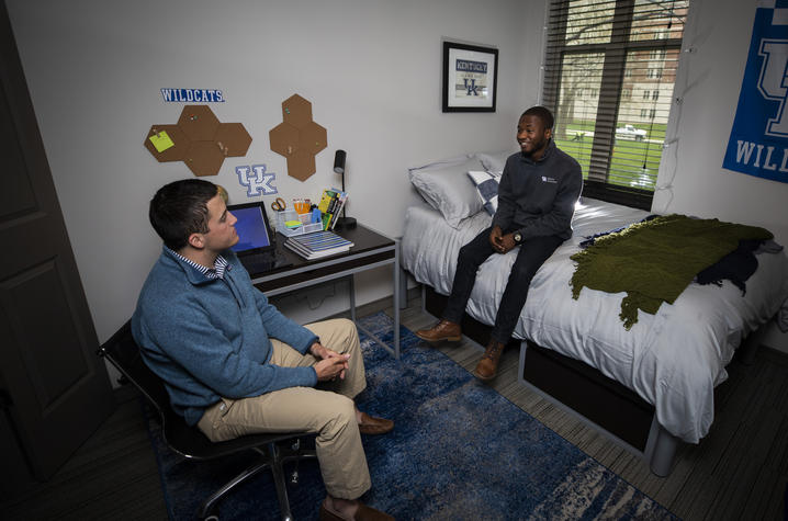 This is a photo of students in a UK residence hall.