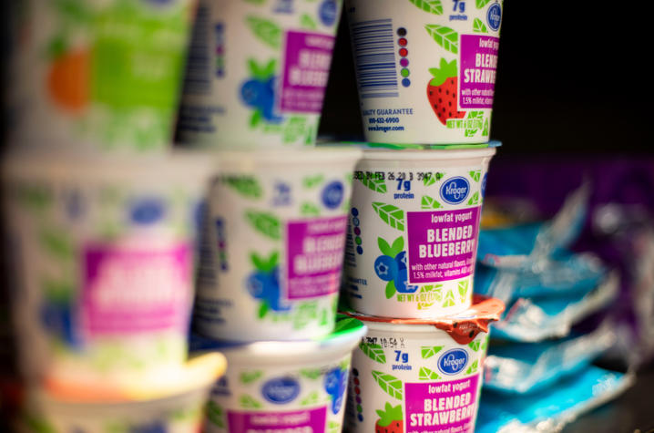 Detail of yogurt in cooler