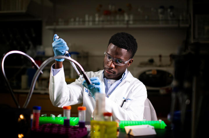 photo of man working in lab