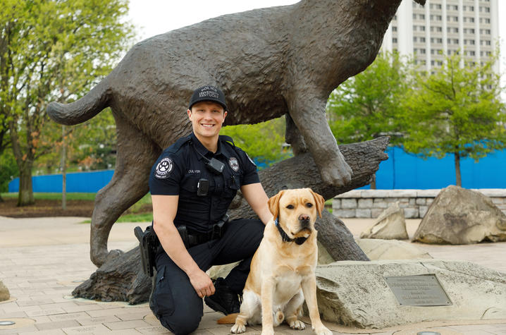 Officer Michael Culver and K9 Hudson.