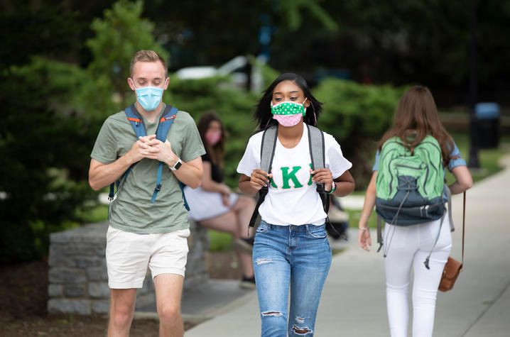 Two students in masks