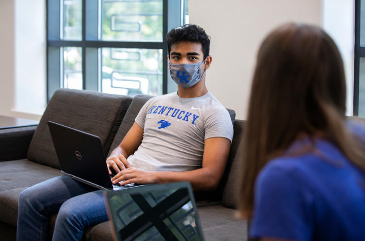 Student in a mask.