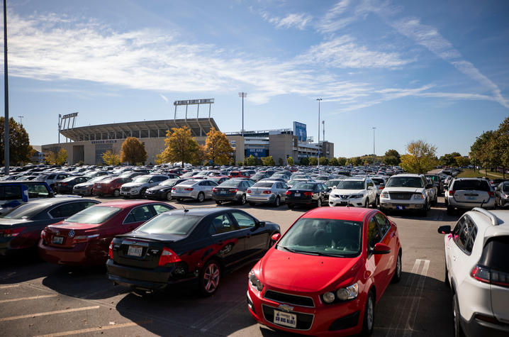 Kroger Field parking lot. 