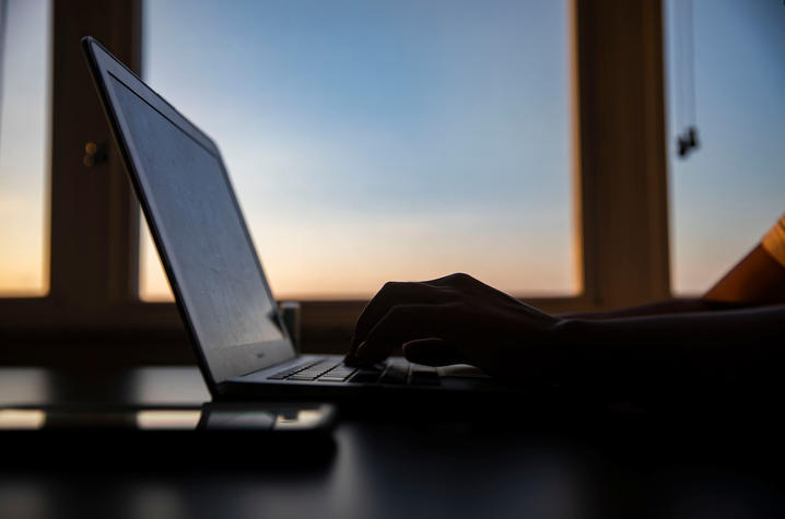 Student with a laptop