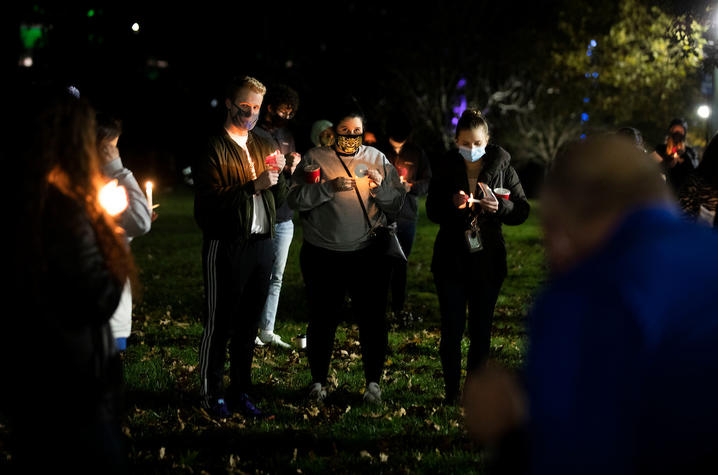 A candlelight vigil held in celebration of Dia de los Muertos in 2020. 