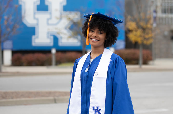 photo of Danielle Duncan in commencement cap and gown