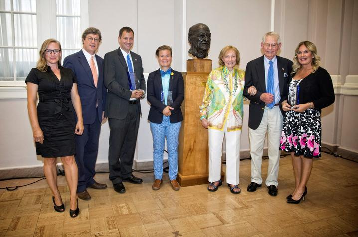 In 2017, Associate Dean Deirdre Scaggs, Ben Chandler and Bess and Tyler Abell were on hand to celebrate Clements Award Winners Steven K. Riley, Whitney Walker and Amy Michele Madsen.
