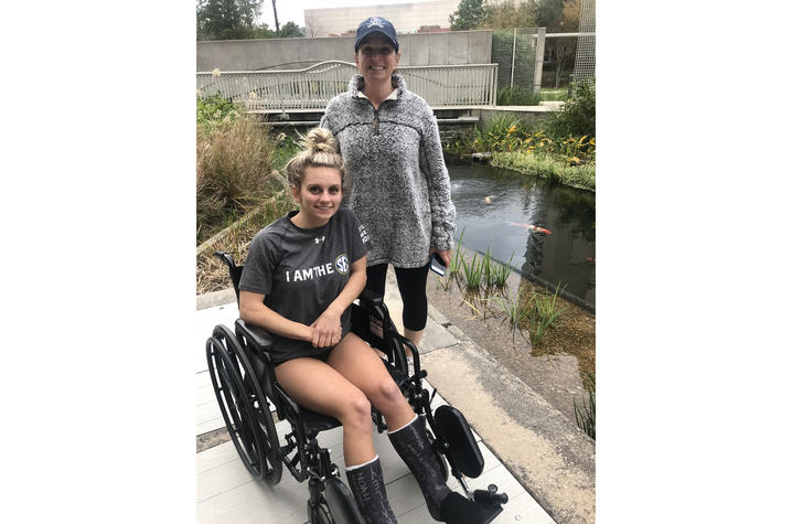 Emma Dellmore in wheelchair