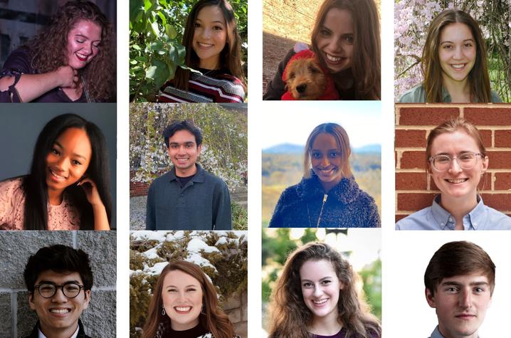 12 headshot photos of the 2021 Gaines Center Fellows