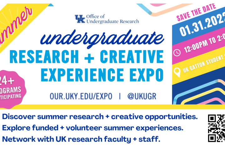 The undergraduate summer research experience expo will be held Monday, Jan. 31.