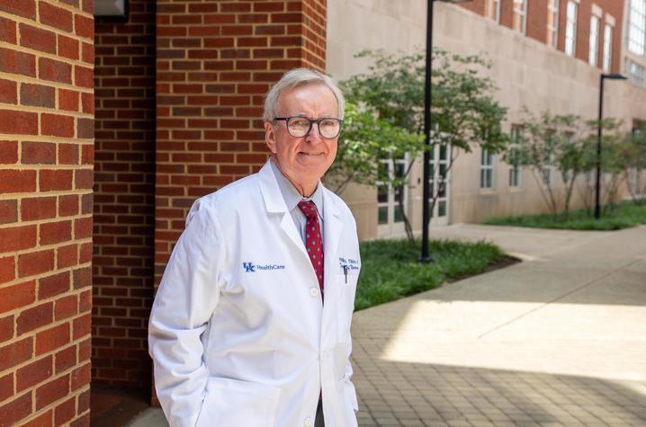 Phillip Tibbs, M.D., completed nearly 20,000 surgeries throughout his 50 years with UK College of Medicine's Dept. of Neurosurgery. He also was part of three landmark publications that helped establish the standard of care. Photo by Hilary Brown