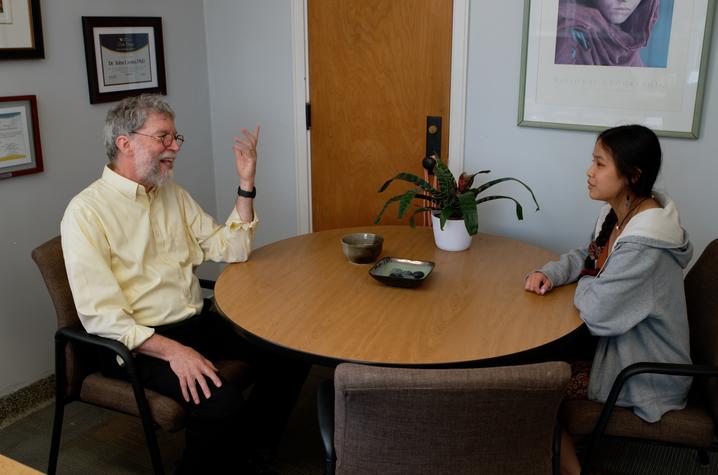 John Lyons, PhD., and student 