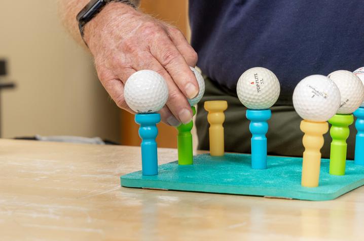 A key to neuro rehab is repetition, so the brain can relearn skills. Photo by Hilary Brown.