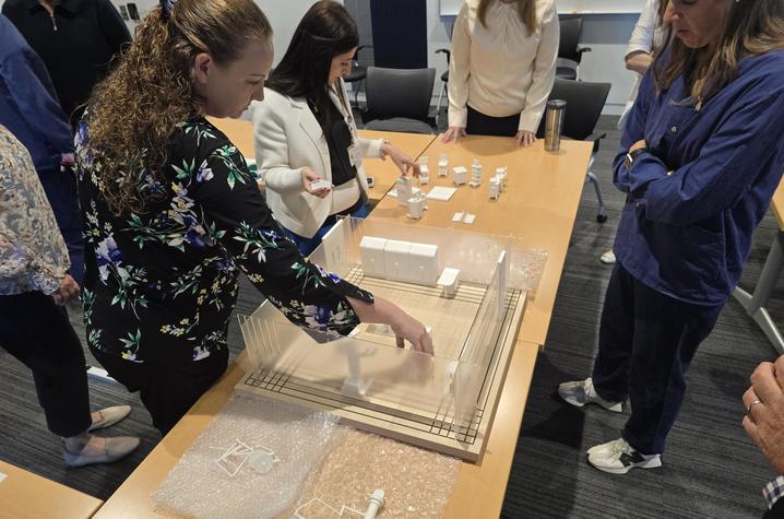 Tangible pieces allowed surgeons, anesthesiologists, OR techs and other vested stakeholders to physically interact with the layout and test real-world scenarios in a simulated environment. 