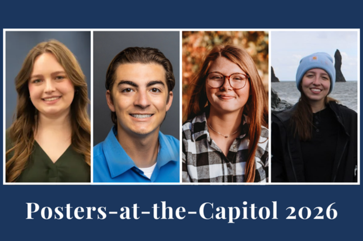 photo of collage featuring UK Poster-at-the-Capitol students A four‑panel collage featuring individual portrait-style photos. Below the images, text reads ‘Posters‑at‑the‑Capitol 2026.’