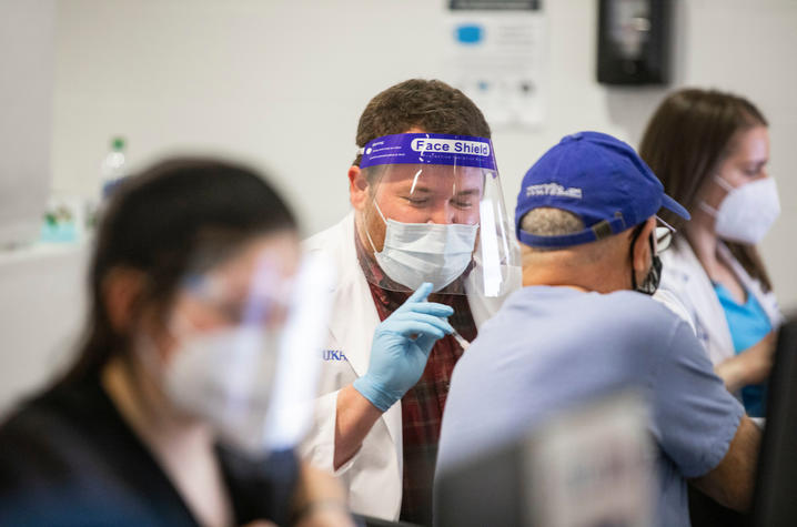 Individual receives their vaccine from a UK HealthCare worker