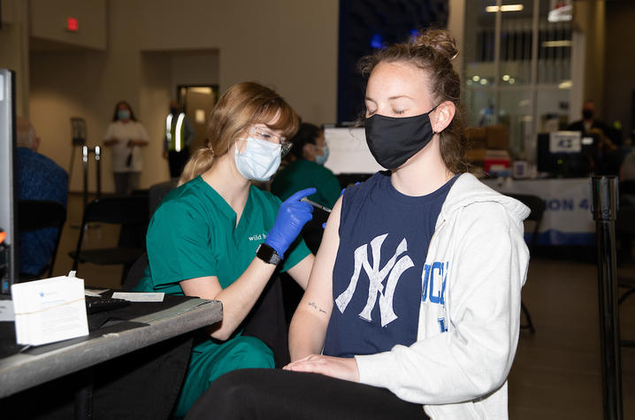 Students receiving Covid-19 vaccine.