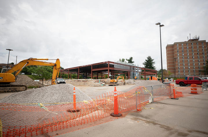 Construction at Turfland of the new Sanders-Brown facility on June 7, 2021. Photo by Pete Comparoni | UKphoto