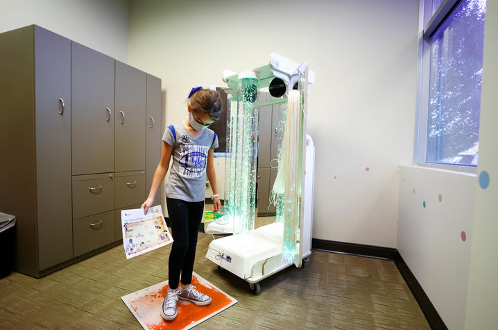 image of young girl in room with sensory accommodations