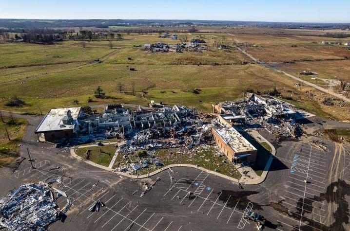 photo of UK Research and Education Center in Princeton, Kentucky after tornado