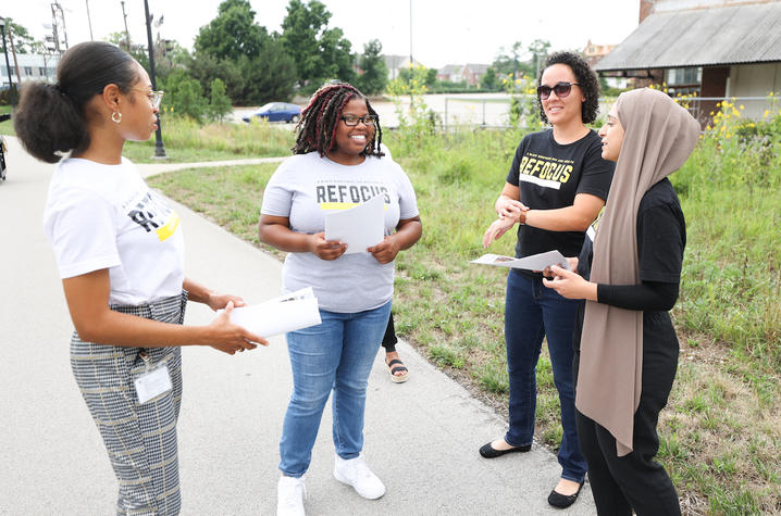 This is a photo of the REFOCUS team out in the Lexington community. 