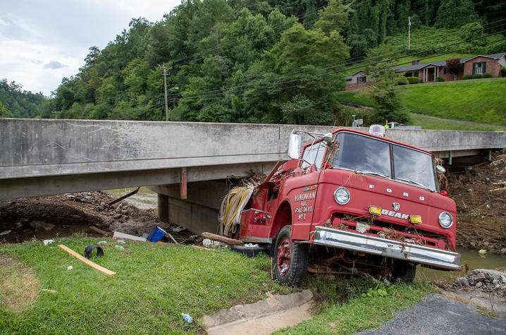 Flooding damage in Hindman