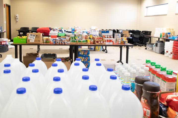 UK's Center for Excellence in Rural Health collected donations for flood survivors. The donations went to flood survivors who came into the North Fork Valley Clinic. Additionally, the mobile care teams took items out to the community. Photo provided.