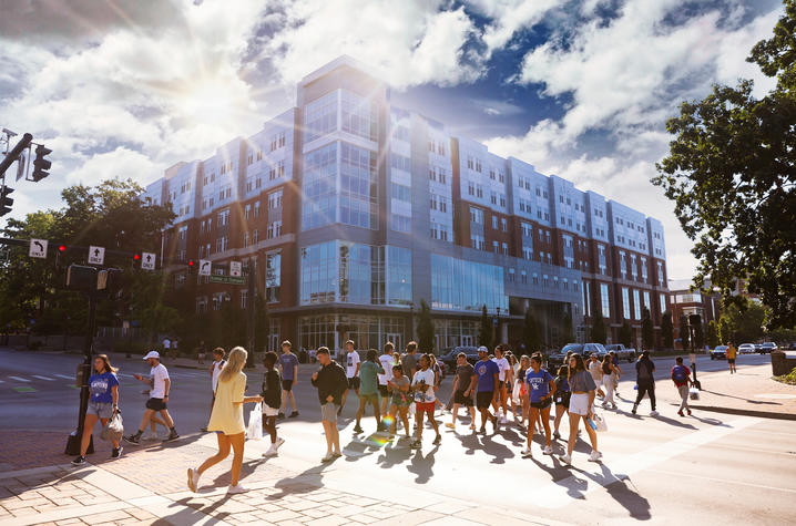 This is a photo of students on the University of Kentucky campus.