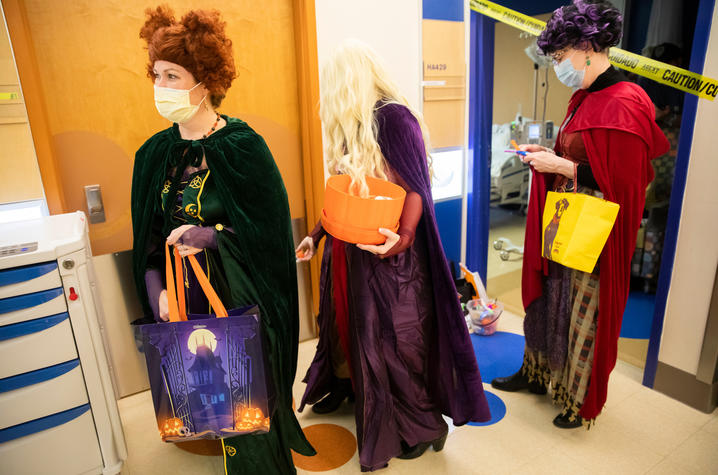 Image of KCH staff dressed as the Sanderson Sisters