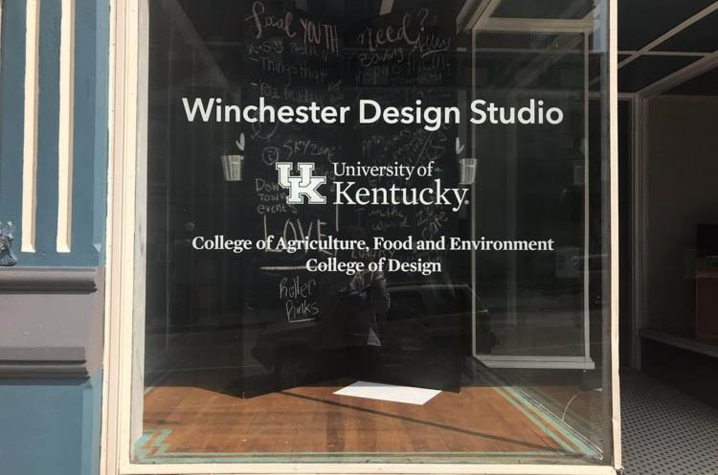 Front window of the Winchester Design Studio