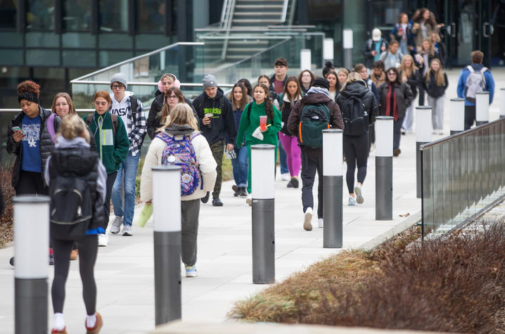 This is a photo from the first day of classes at the University of Kentucky in the winter. 