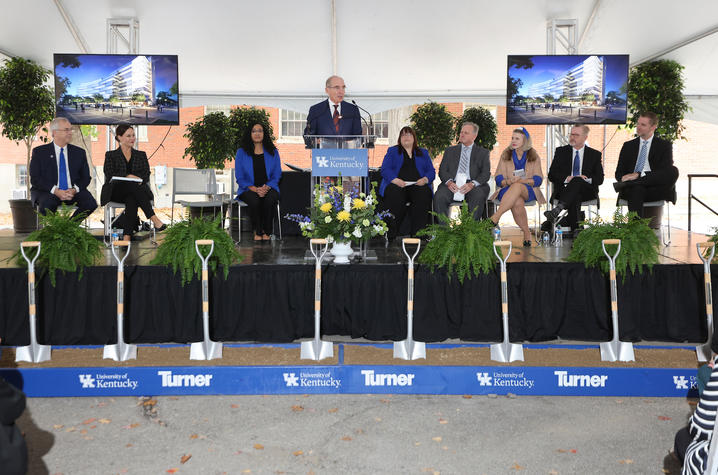 UK Health Education Building groundbreaking platform party