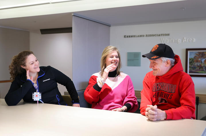 image of Bobby laughing with Miriam Lewis and Beth Masengale