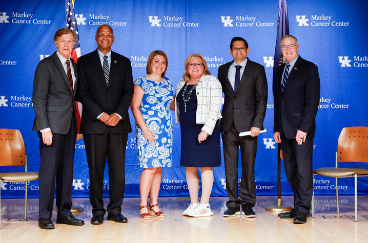 L-R: Dr. B. Mark Evers, Russell Armstead, Anna Rose, Dr. Colleen Swartz, Dr. Avinash Bhakta, Dr. Timothy Mullett. Mark Cornelison | UK Photo