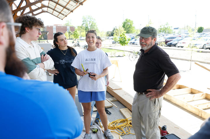 Bruce Swetnam with some of his students.